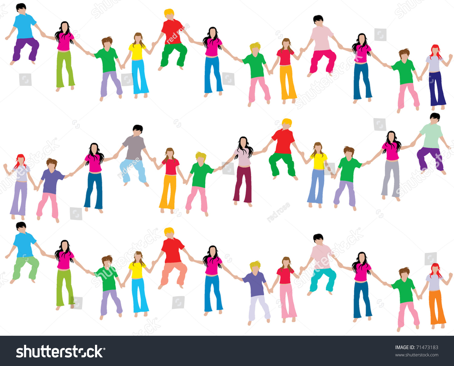 People Holding Hands Stock Vector 71473183 Shutterstock 3386