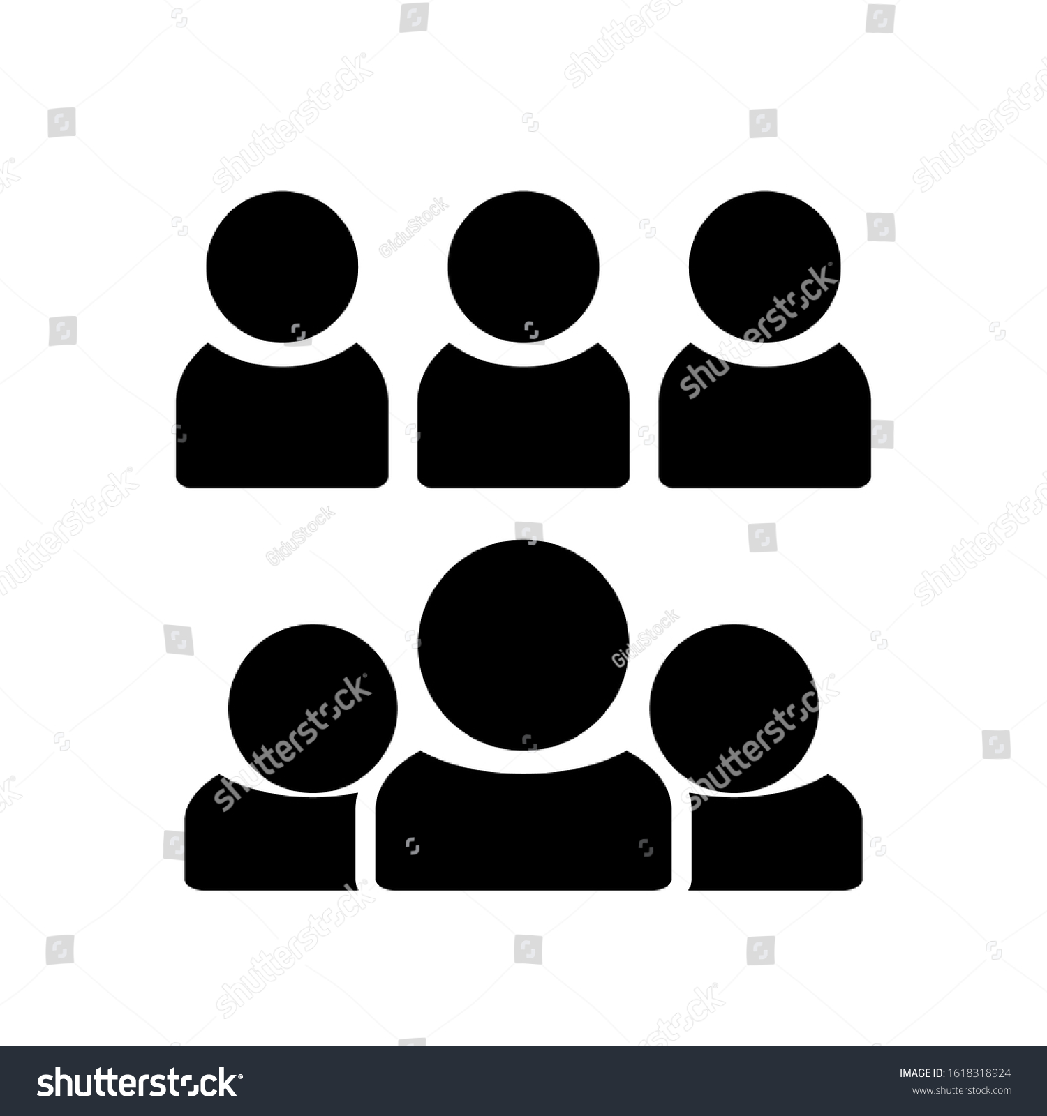 People Icon Silhouettes Vector User Group Stock Vector Royalty Free