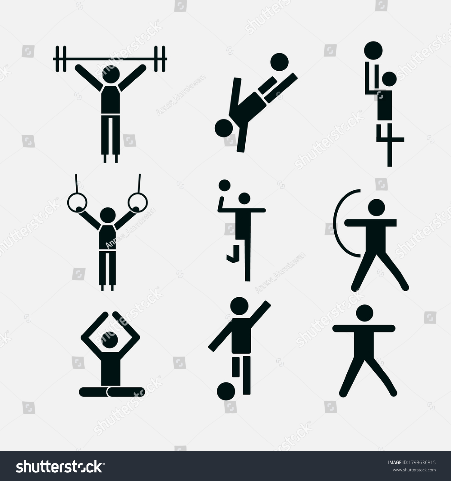 People Icon Sports Team Football Weightlifting Stock Vector (Royalty ...