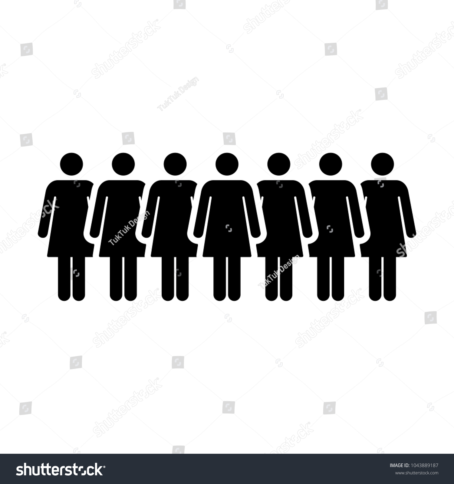 People Icon Vector Group Women Team Stock Vector Royalty Free