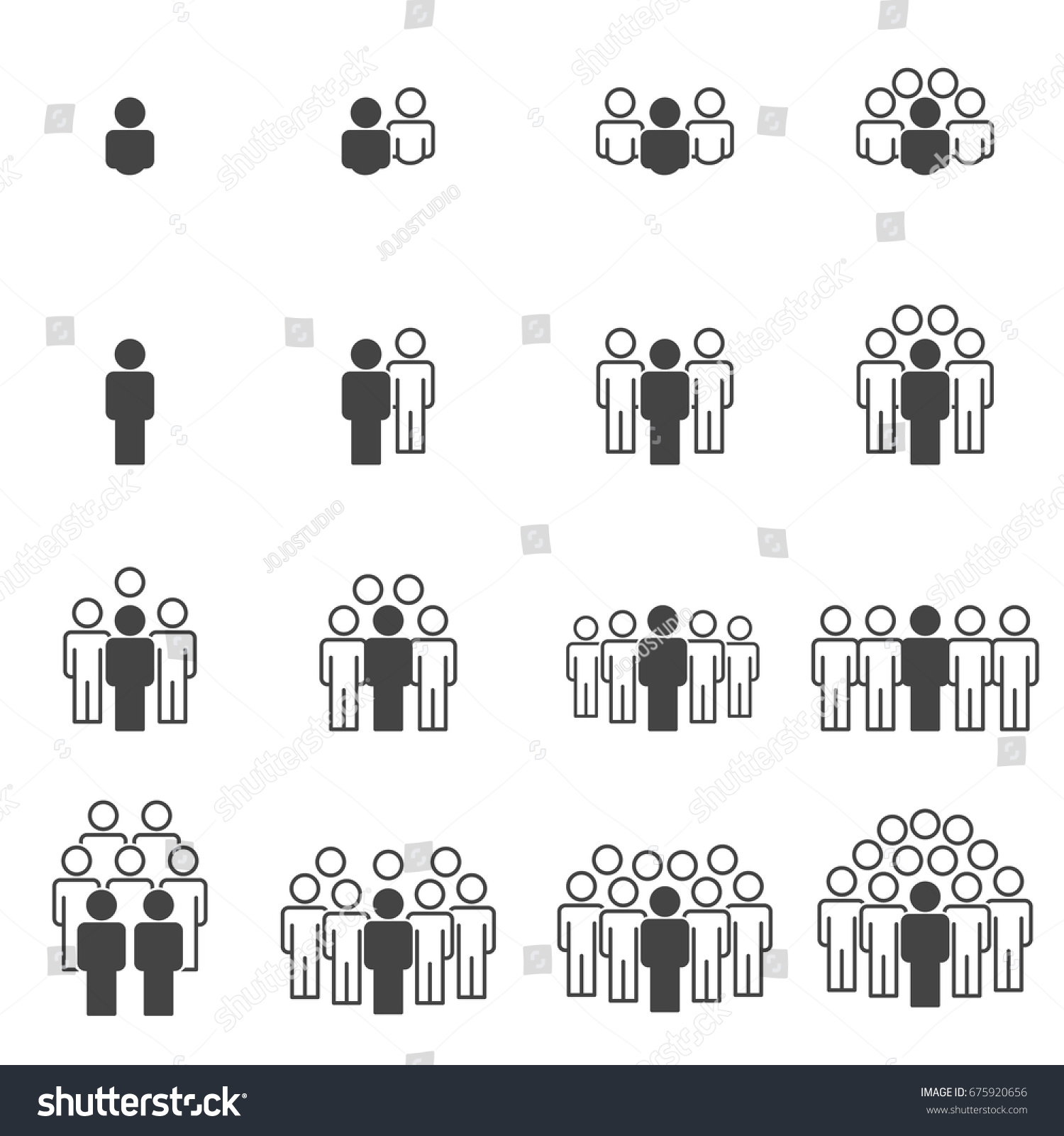 People Icons Work Group Team Vector Stock Vector (Royalty Free) 675920656