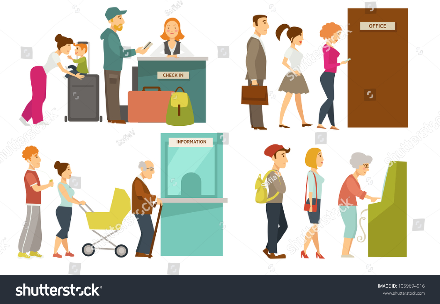 people-queue-line-checkin-airport-ticket-stock-vector-royalty-free