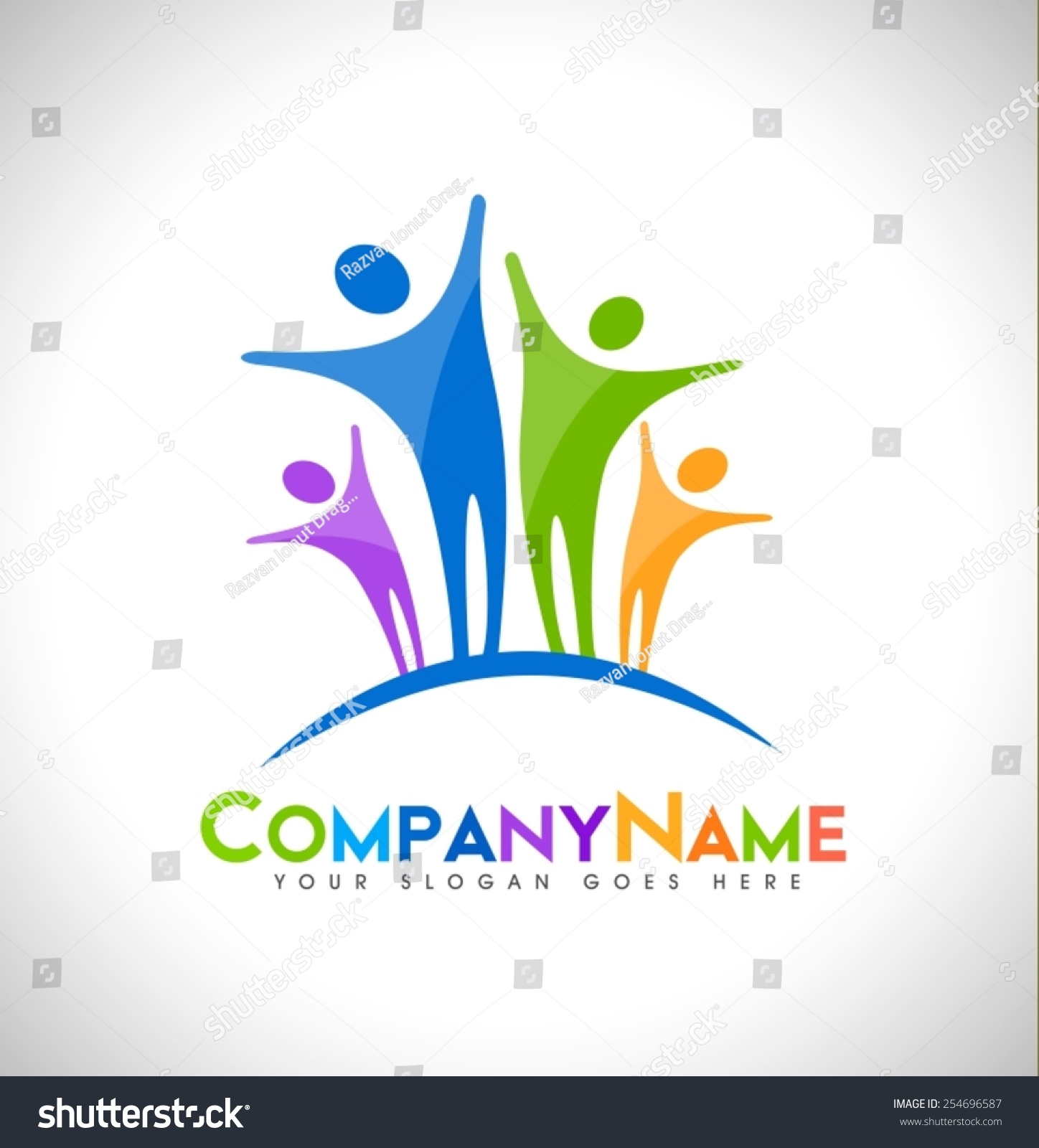 People Logo Design. Creative Abstract People Shapes Vector Logo ...