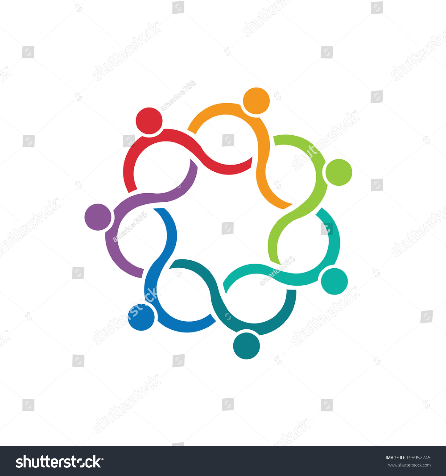 People Logo Teamwork Wave Group Of 7 Relationship And Collaboration ...