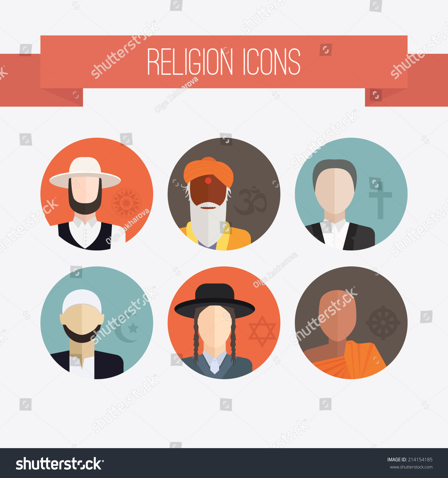 People Different Religion Traditional Clothing Islam Stock Vector 214154185  Shutterstock