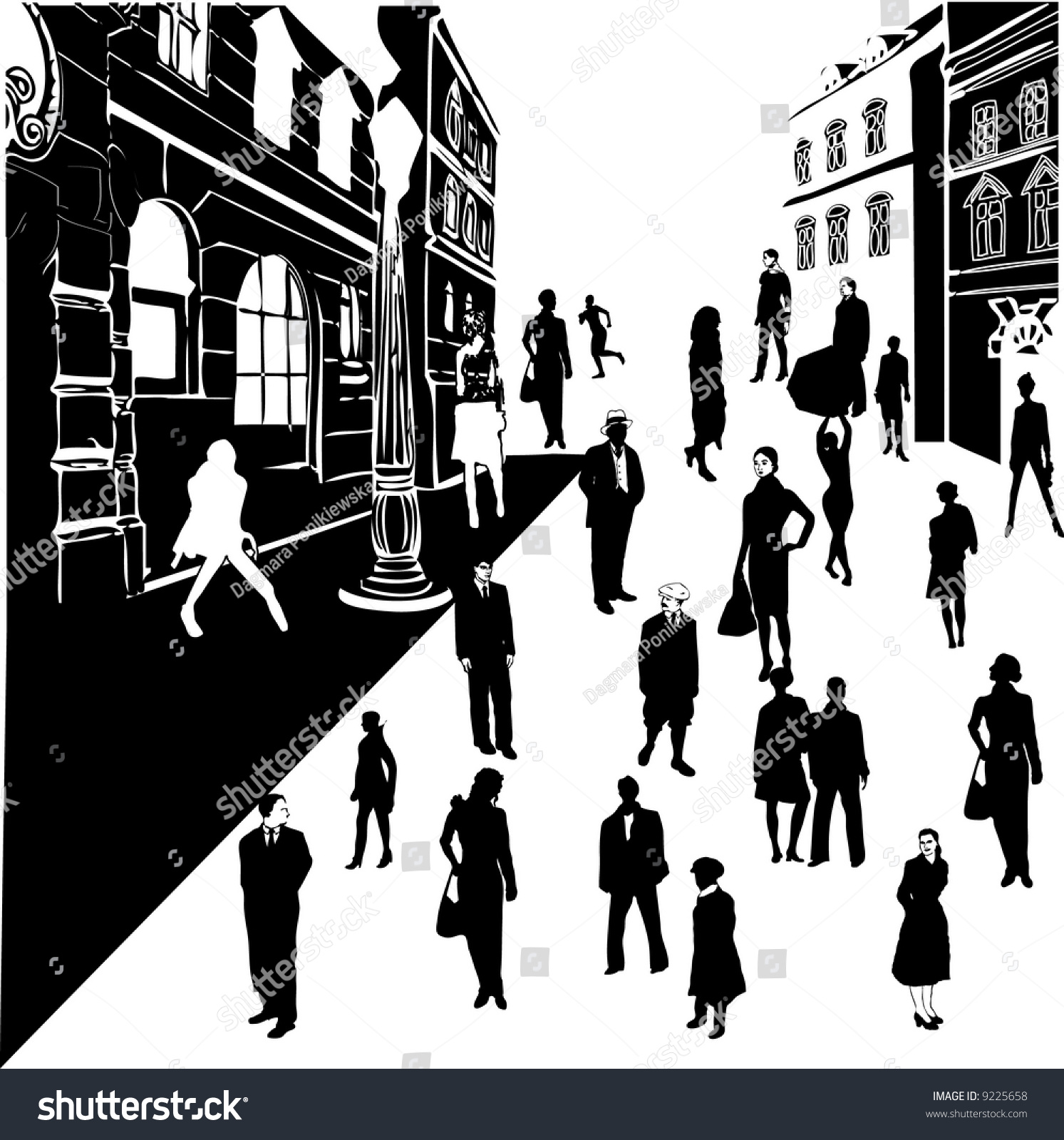 People On Street Vector Background Stock Vector 9225658 - Shutterstock