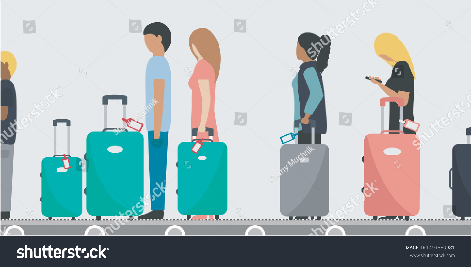 People Passengers On Moving Walkway Terminal Stock Vector Royalty Free 1494869981 - airport flat moving walkway roblox
