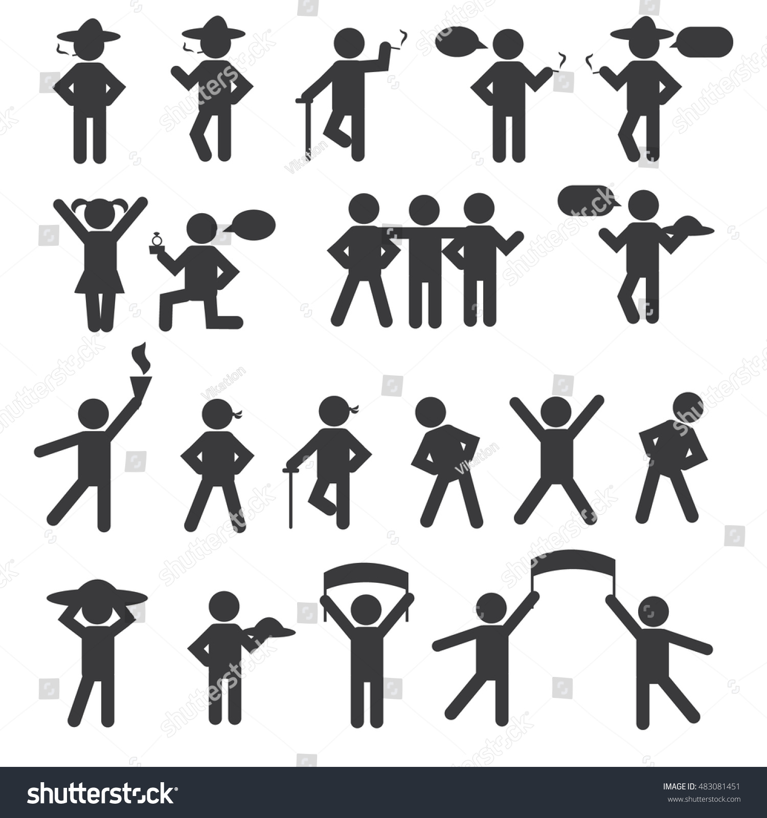 People Person Basic Body Posture Stick Stock Vector (Royalty Free ...