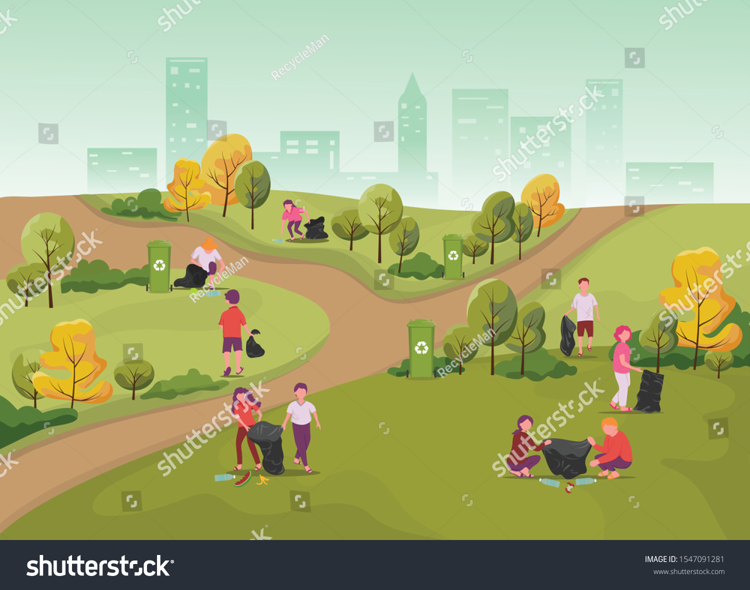 people-picking-trash-hands-holding-plastic-stock-vector-royalty-free