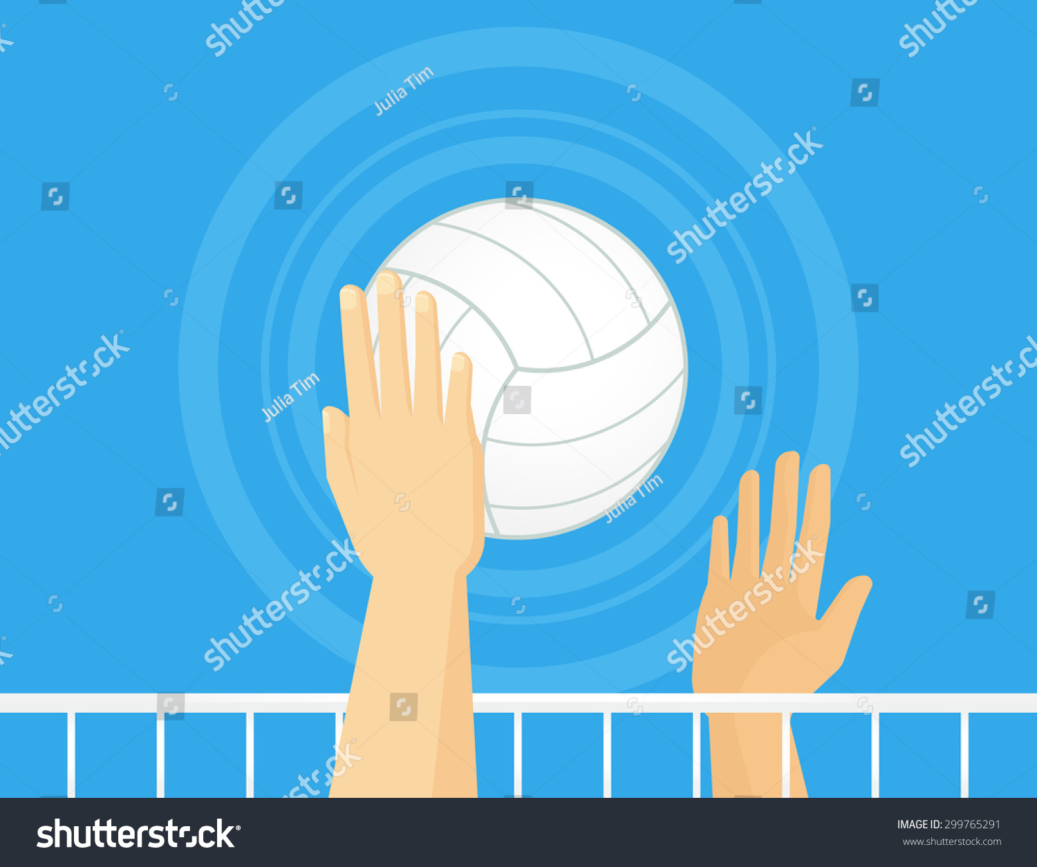 People Playing Volleyball Line Thickness Fully Stock Vector Royalty