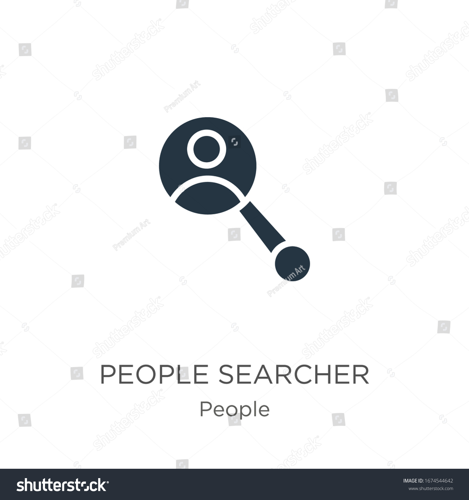 SVG of People searcher icon vector. Trendy flat people searcher icon from people collection isolated on white background. Vector illustration can be used for web and mobile graphic design, logo, eps10 svg