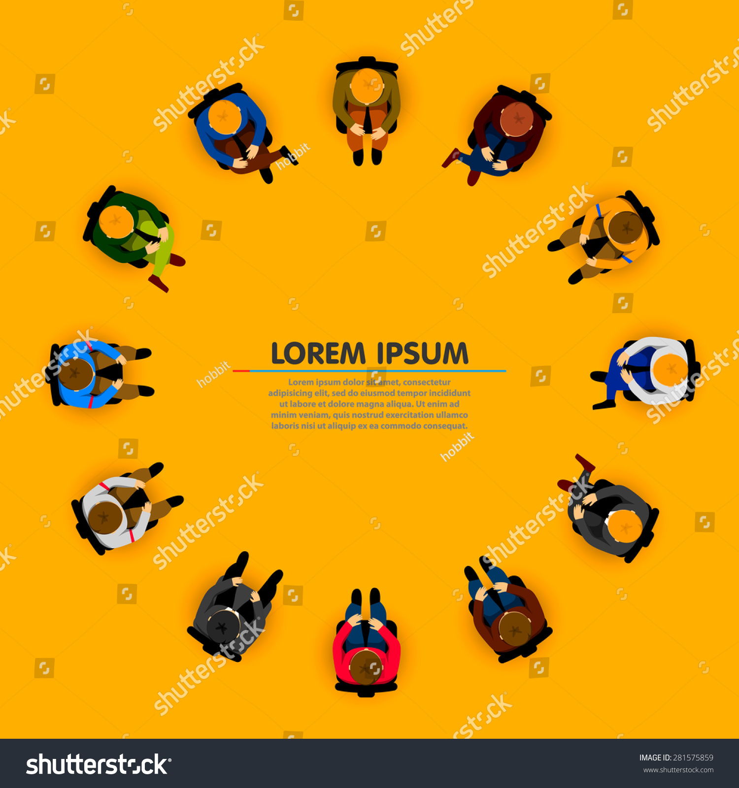 SVG of People sitting in a circle. Vector illustration svg