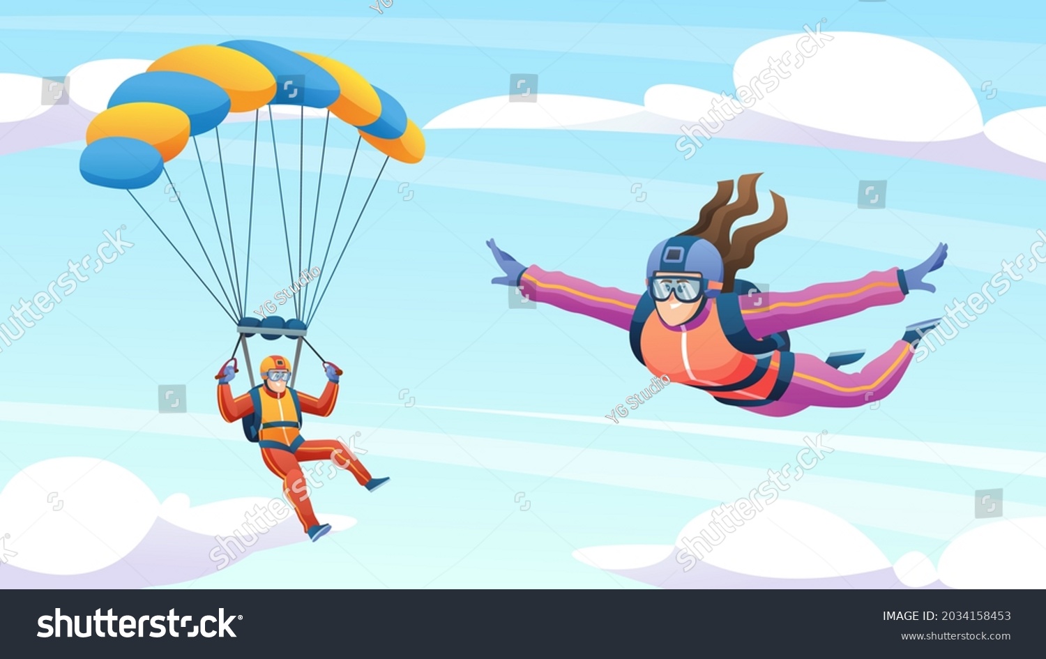 7,019 Man parachute vector Images, Stock Photos & Vectors | Shutterstock