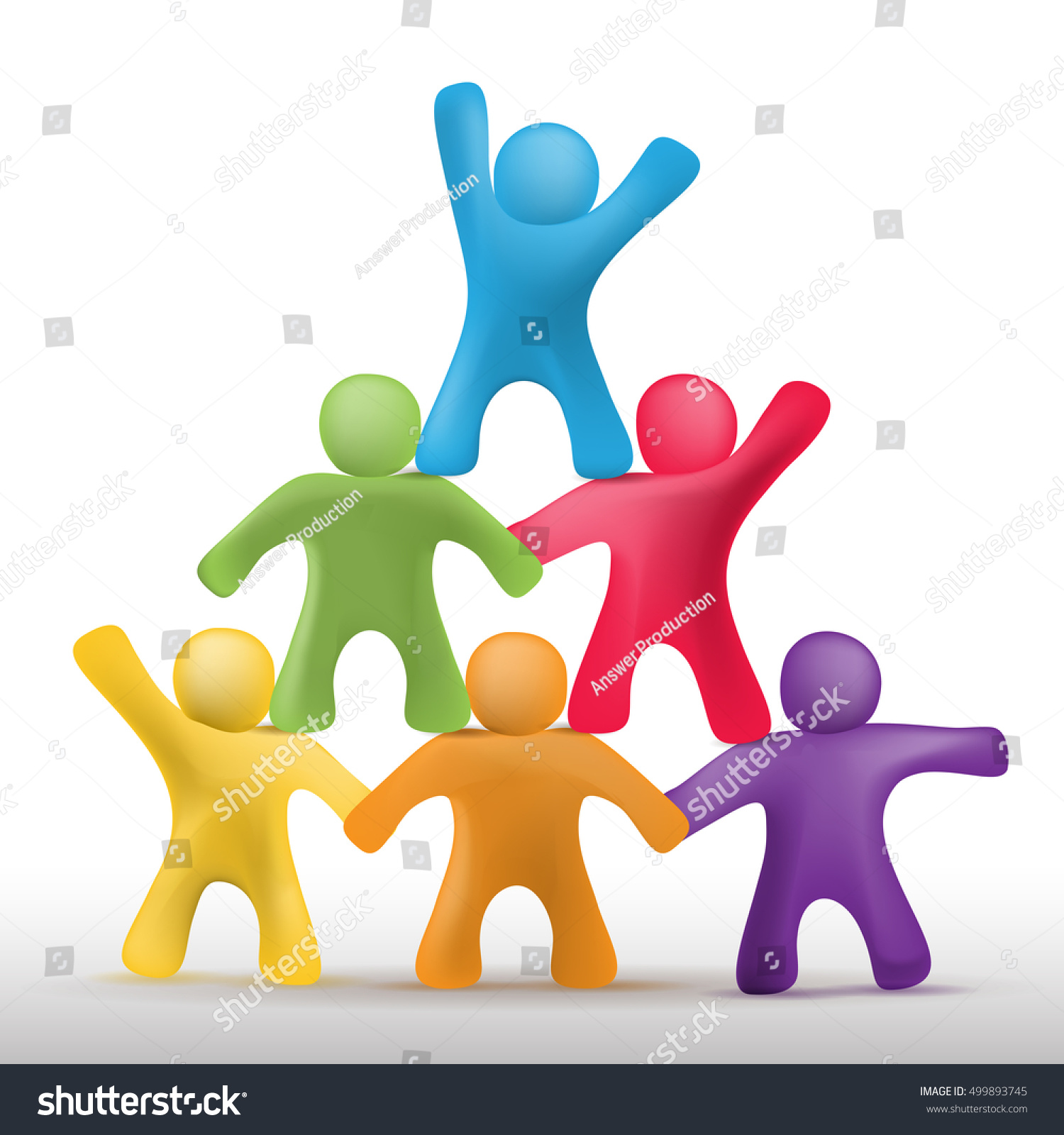 People Teamwork Achievement Isolated On White Stock Vector (Royalty ...