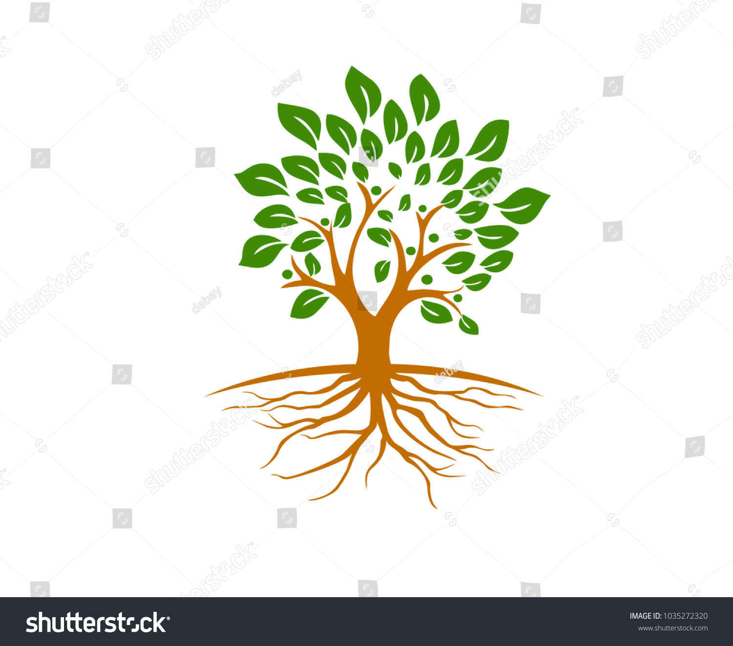 People Tree Roots Logo Stock Vector (Royalty Free) 1035272320