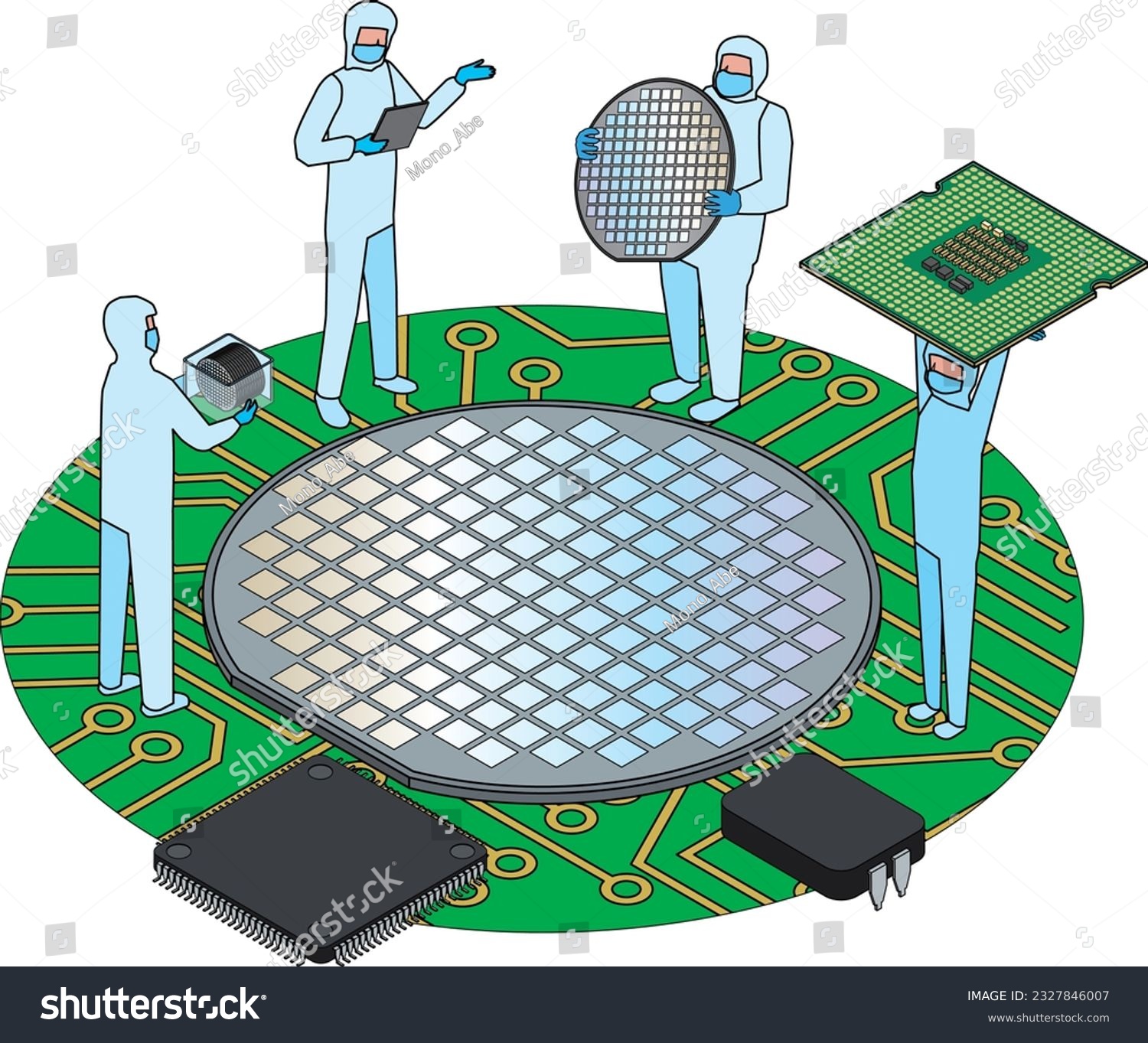 SVG of people working in the semiconductor industry svg