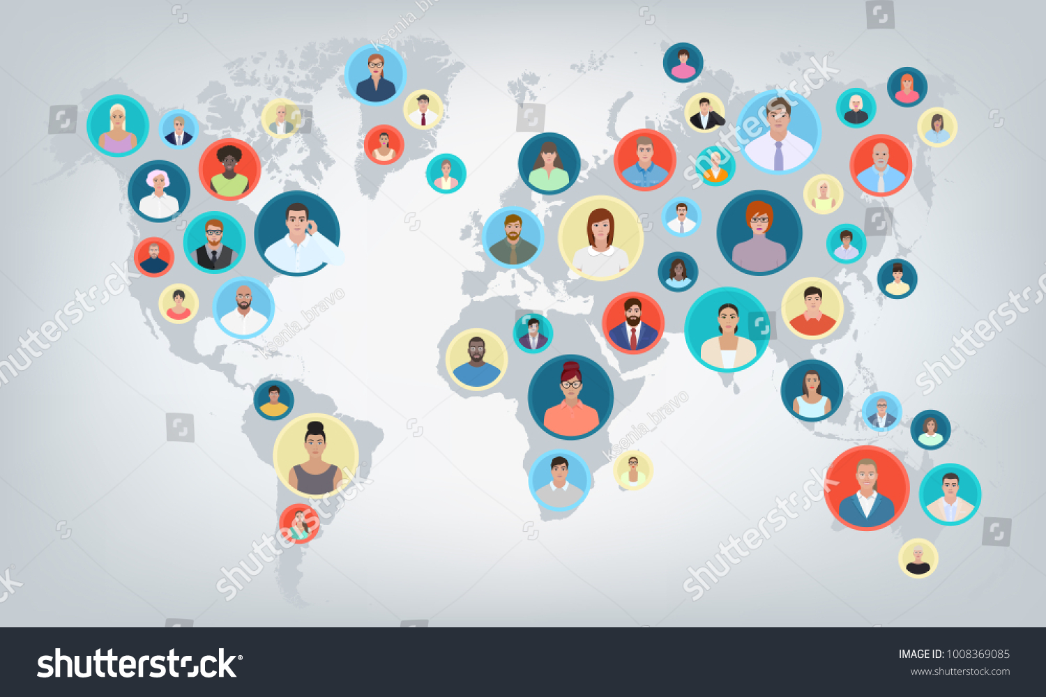 People World Map Connection Vector Illustration Stock Vector (Royalty ...