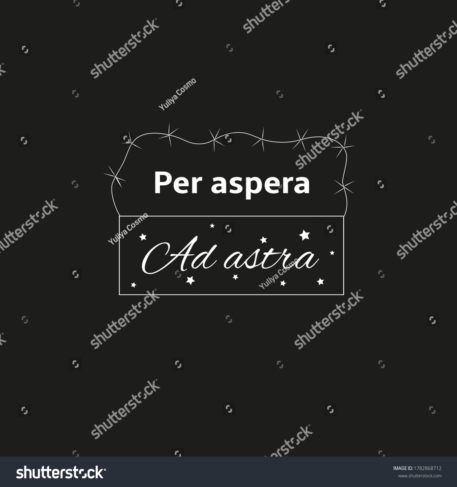 Per Aspera Ad Astra Latin Phrase Stock Vector Royalty Free