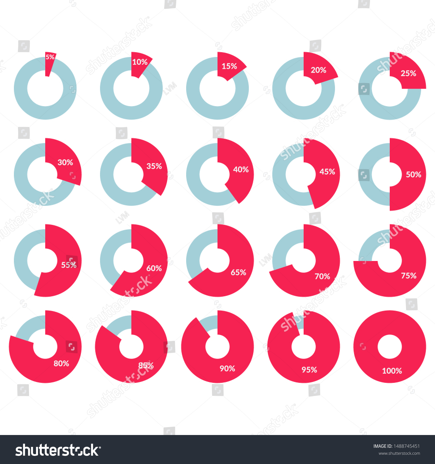 Percentage Vector Infographic Icon 5 10 Stock Vector Royalty Free