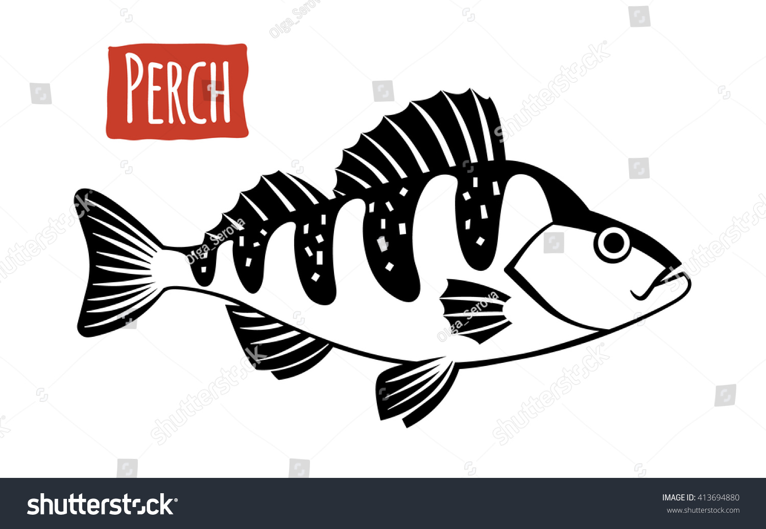Perch Vector Illustration Cartoon Style Stock Vector (Royalty Free