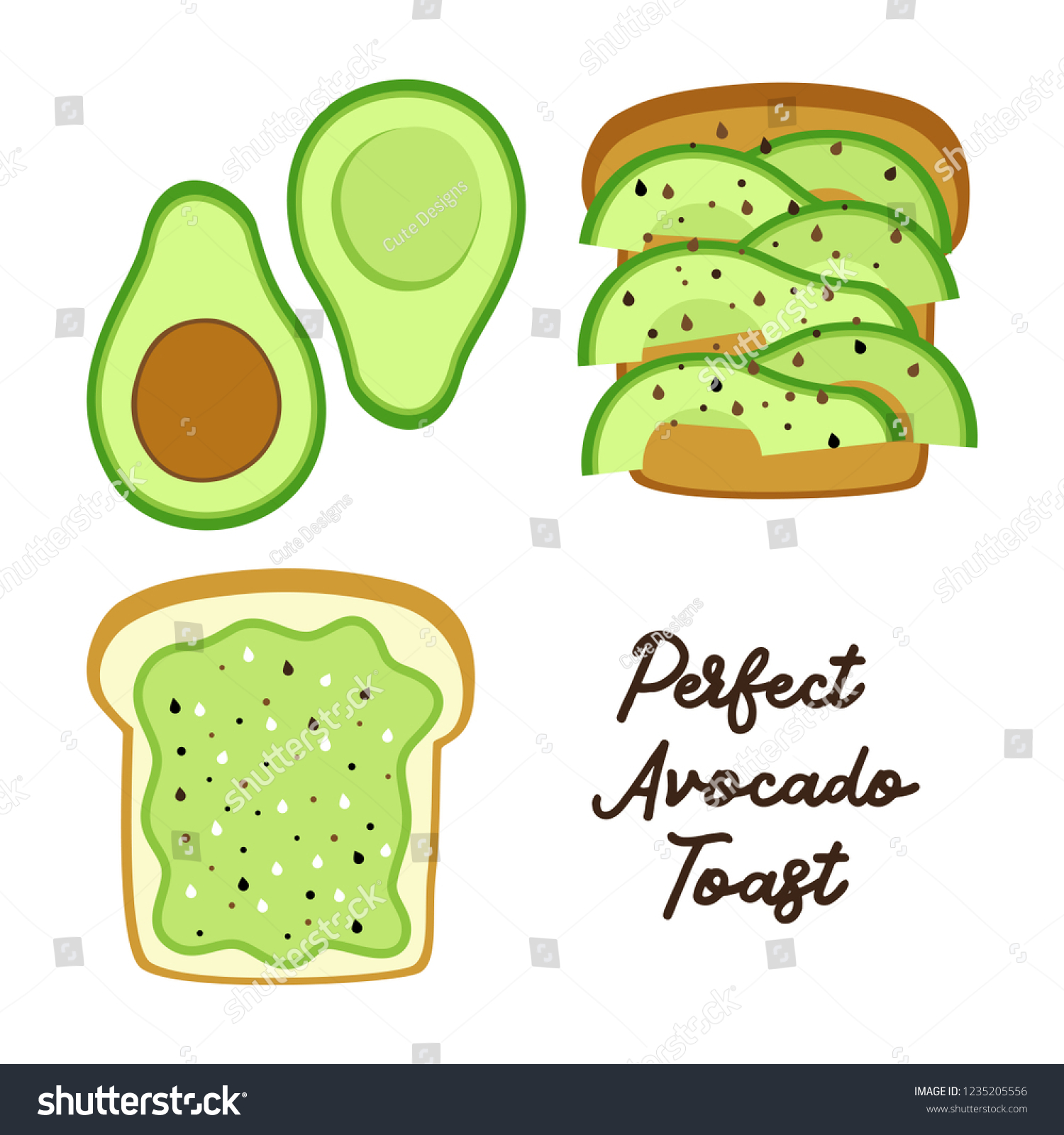 SVG of Perfect Avocado Toast as bread with slices and sandwich with mixed avocado and sesame seeds svg