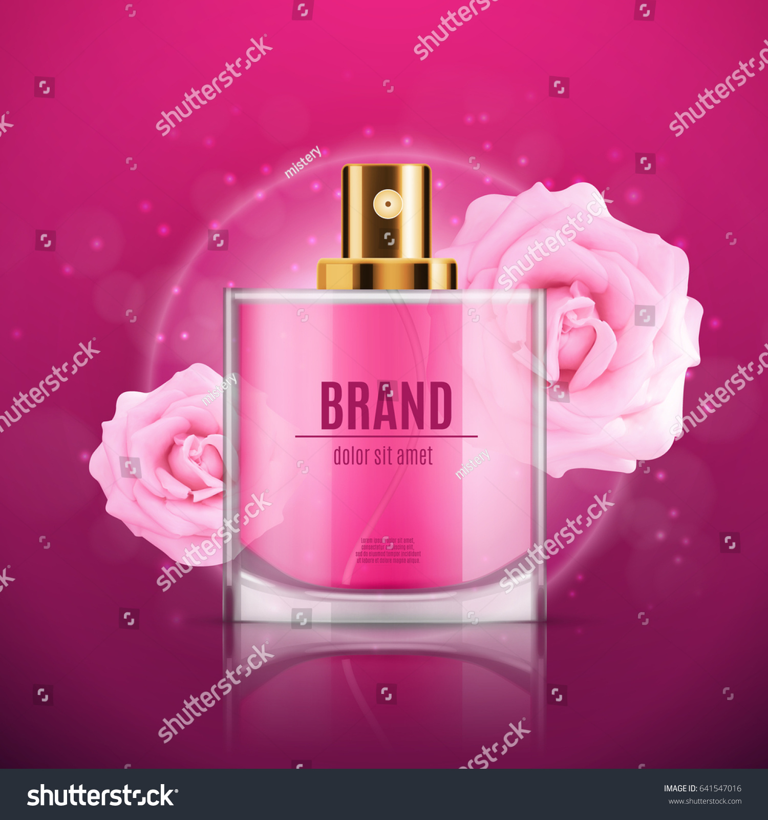 Perfume Ads Template Perfume Bottle On Stock Vector (Royalty Free ...