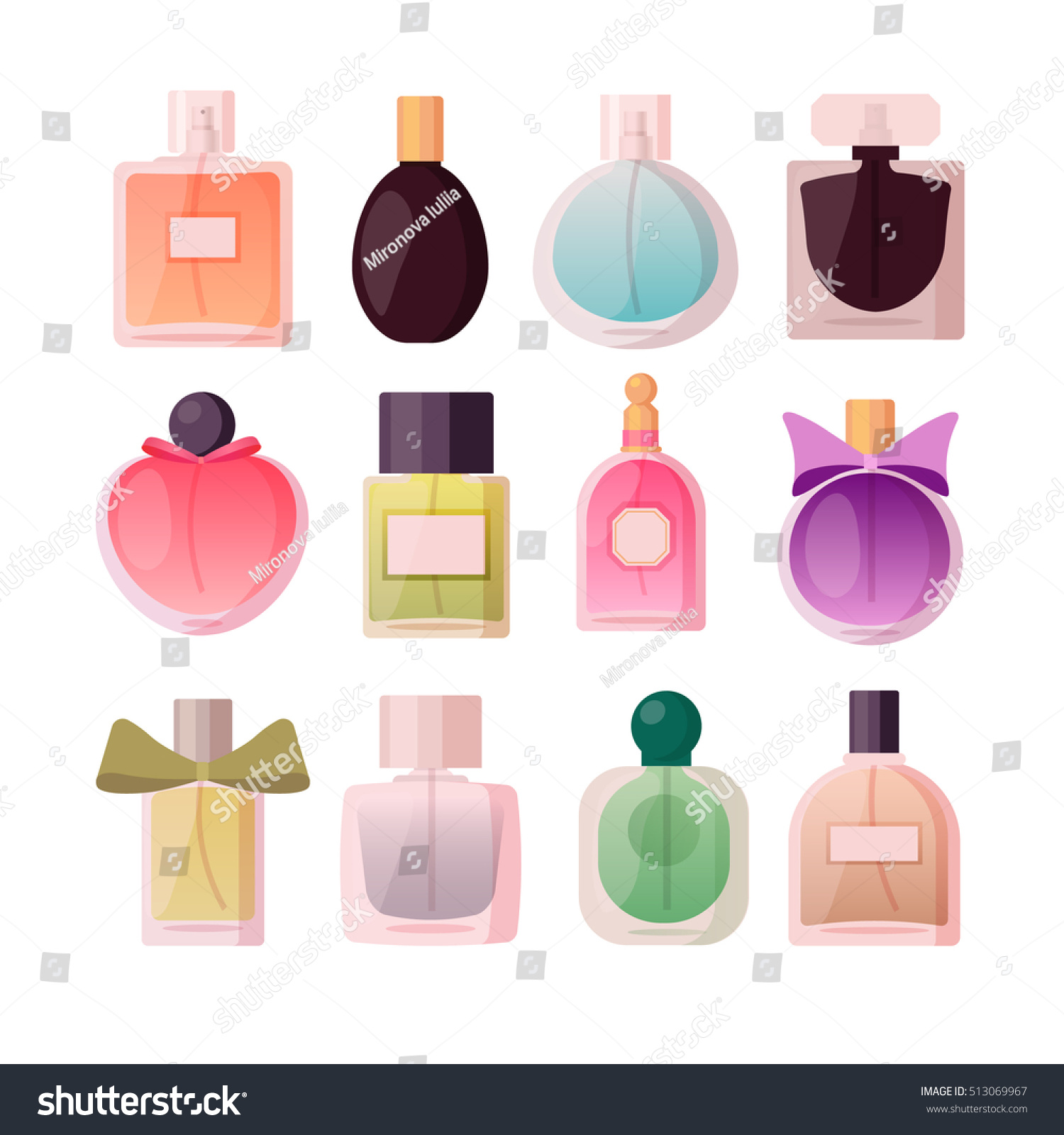 Perfume Bottles Stock Vector 513069967 : Shutterstock