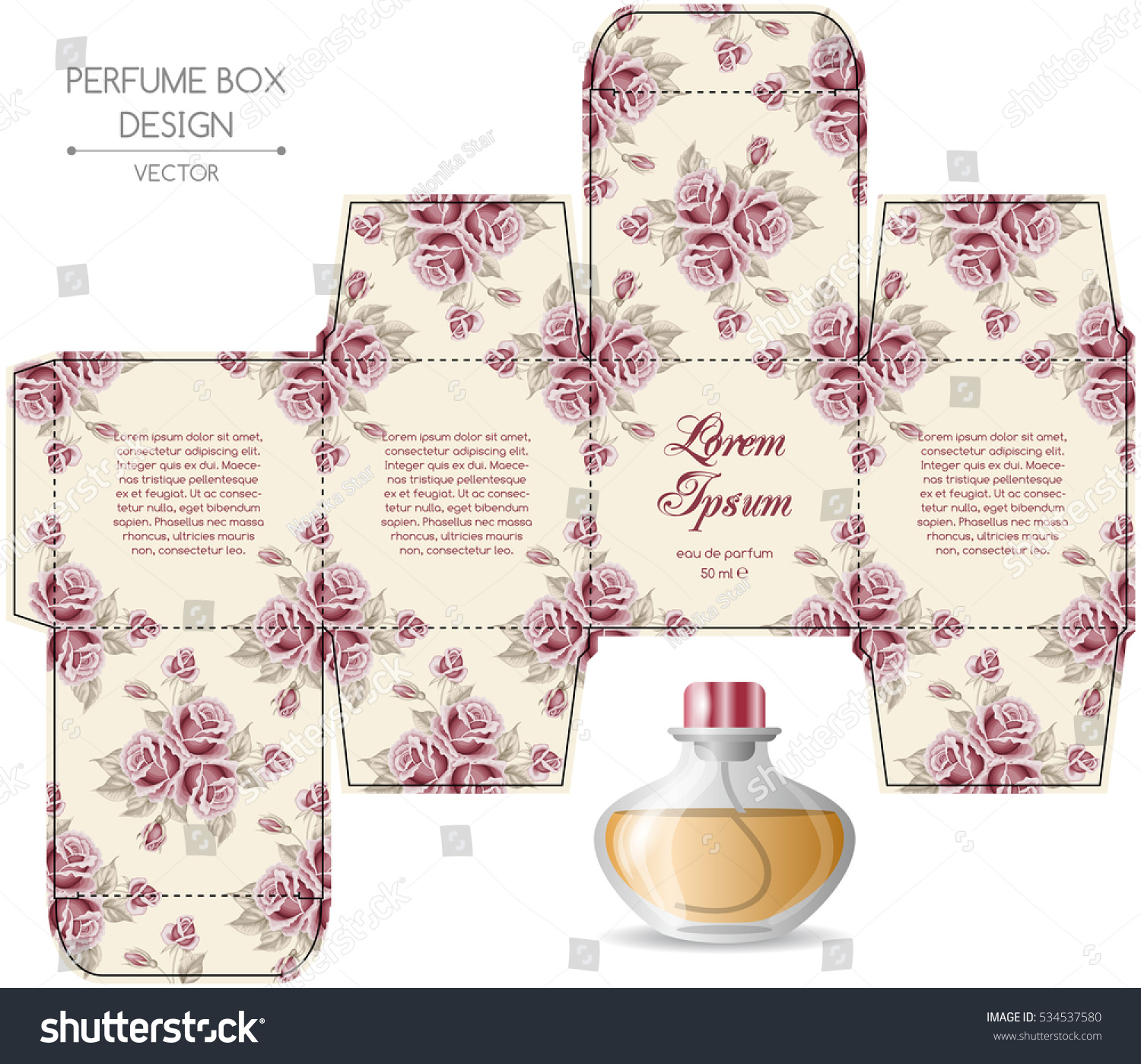 Perfume Box Design Die Cut Vector Stock Vector (Royalty Free) 534537580 ...