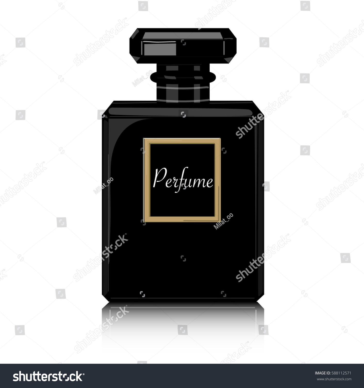 SVG of Perfume vector print. Black bottle haute couture, beauty stylish illustration. Aroma liquid. Cosmetic fragrance svg