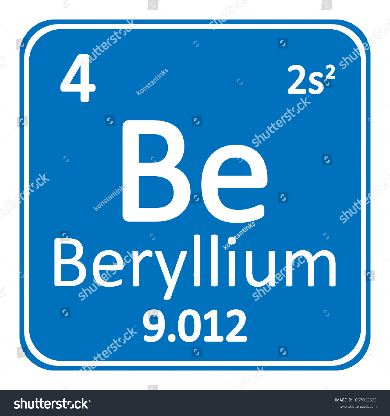 Periodic Table Element Beryllium Icon On Stock Vector (Royalty Free ...