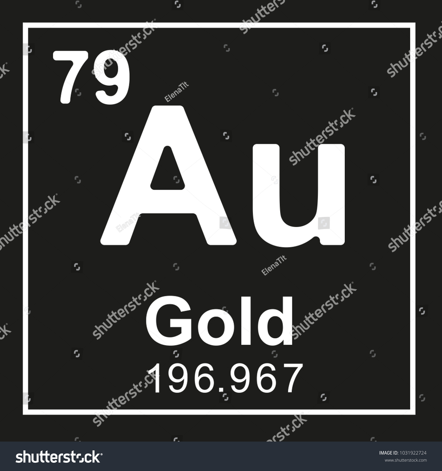 Periodic Table Element Gold Au White Stock Vector Royalty Free 1031922724