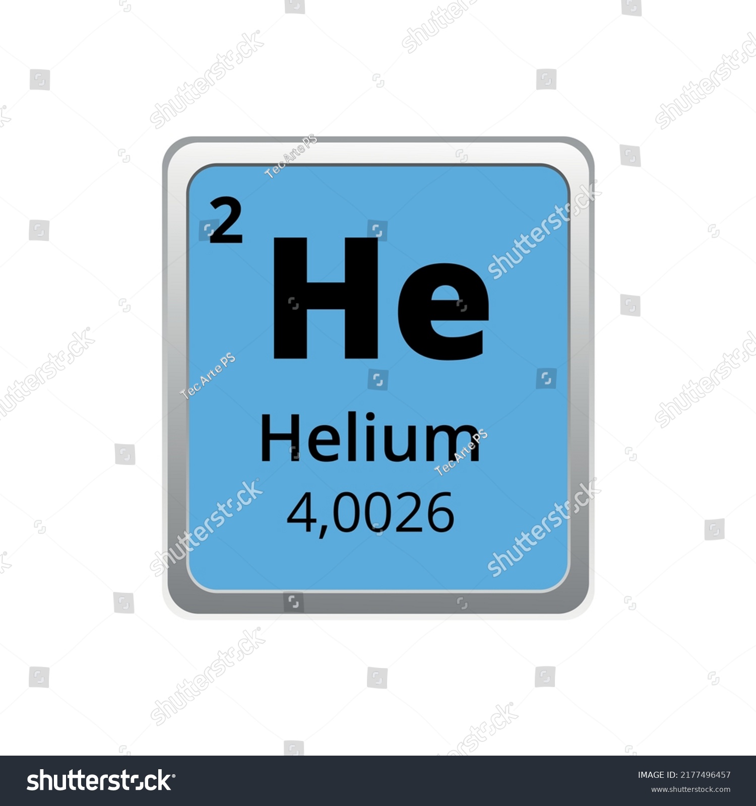 Periodic Table Element Helium Icon On Stock Vector (Royalty Free ...