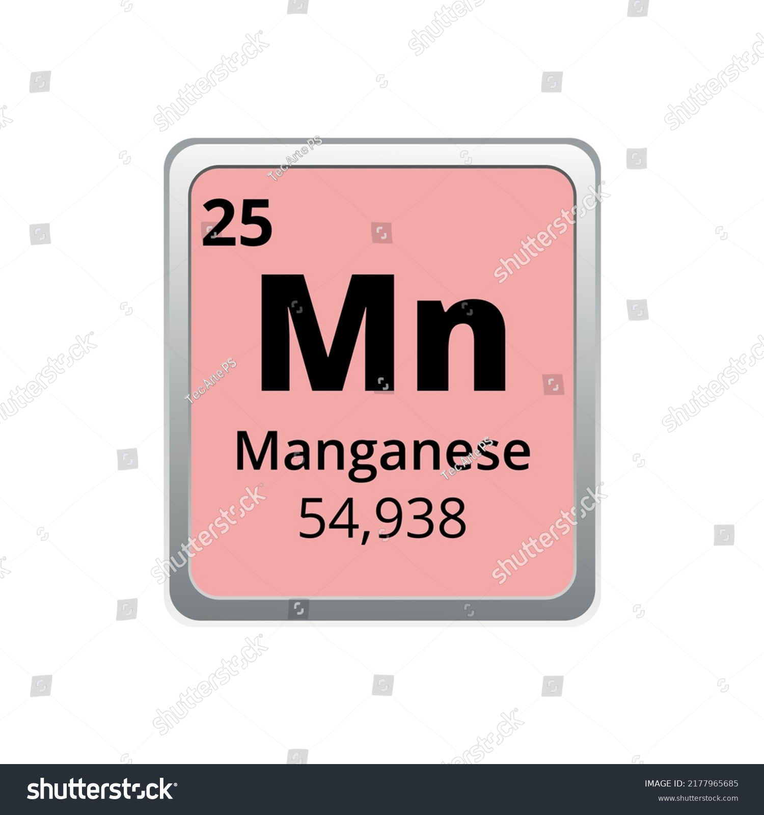 Periodic Table Element Manganese Icon On Stock Vector Royalty Free