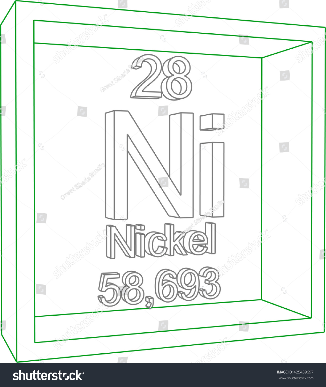 Periodic Table Elements Nickel Stock Vector Royalty Free 425439697 1632