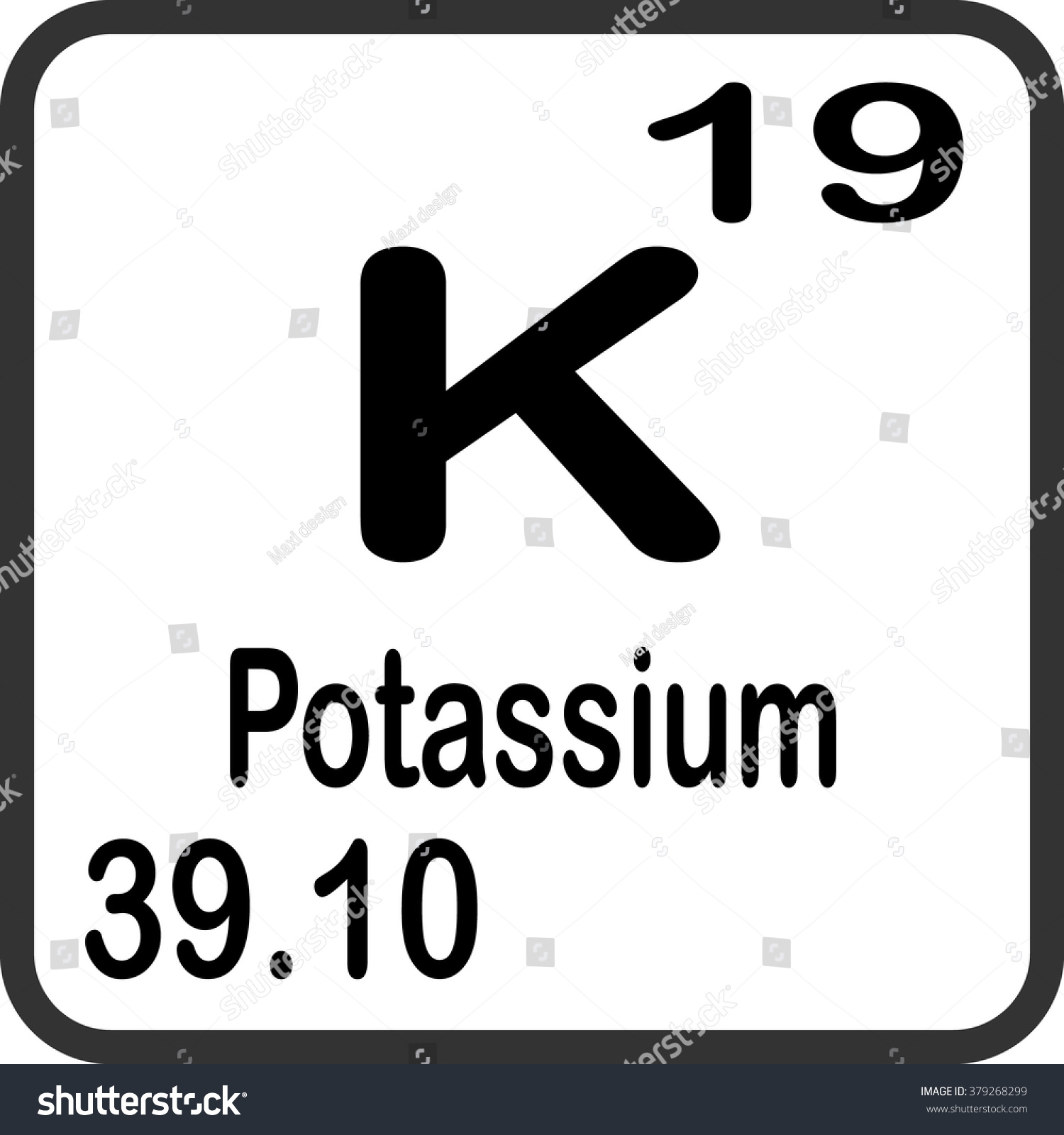 Periodic Table Elements Potassium Stock Vector 379268299 - Shutterstock