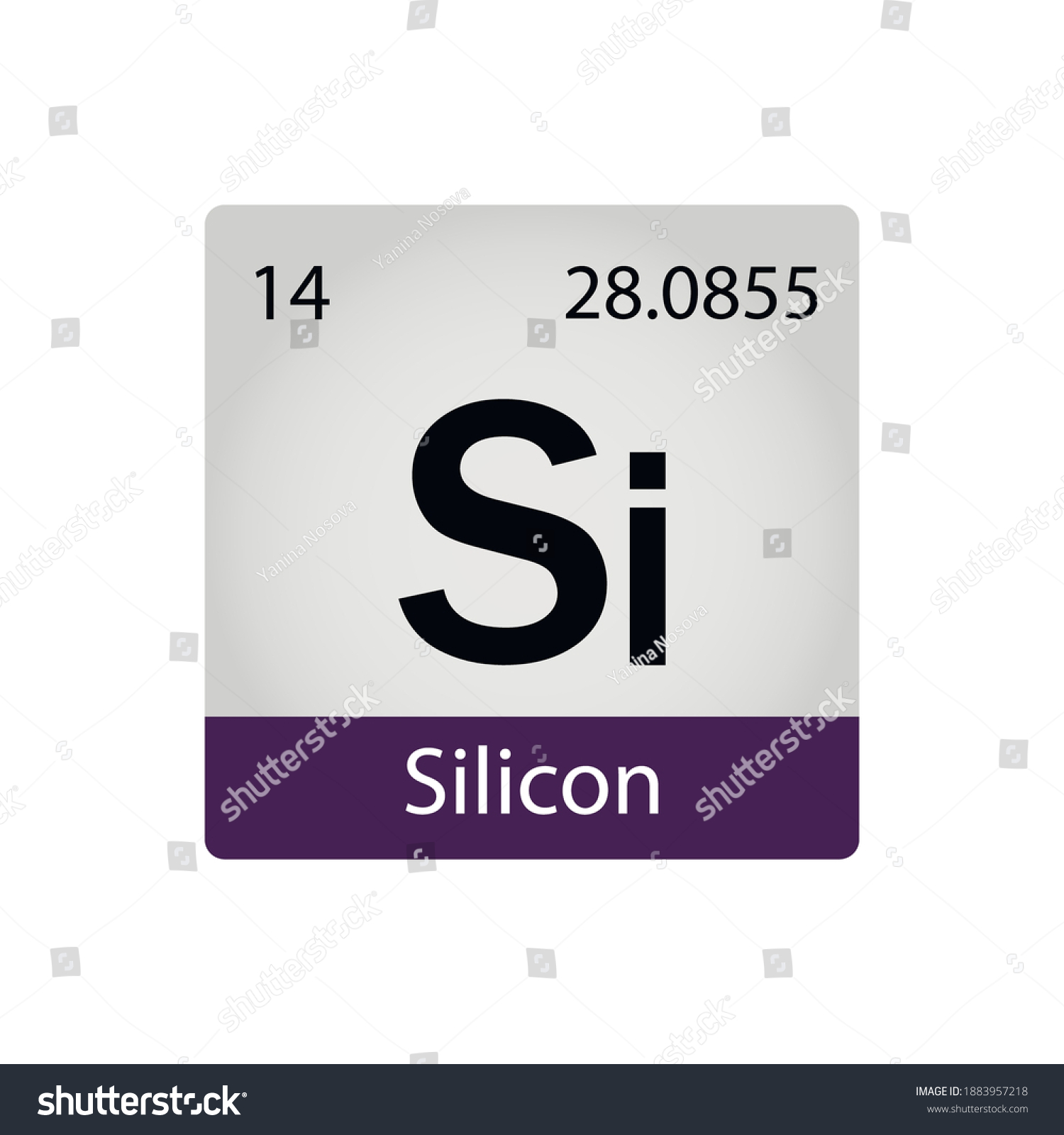 Periodic Table Silicon Element Chemistry Concept Stock Vector (Royalty ...