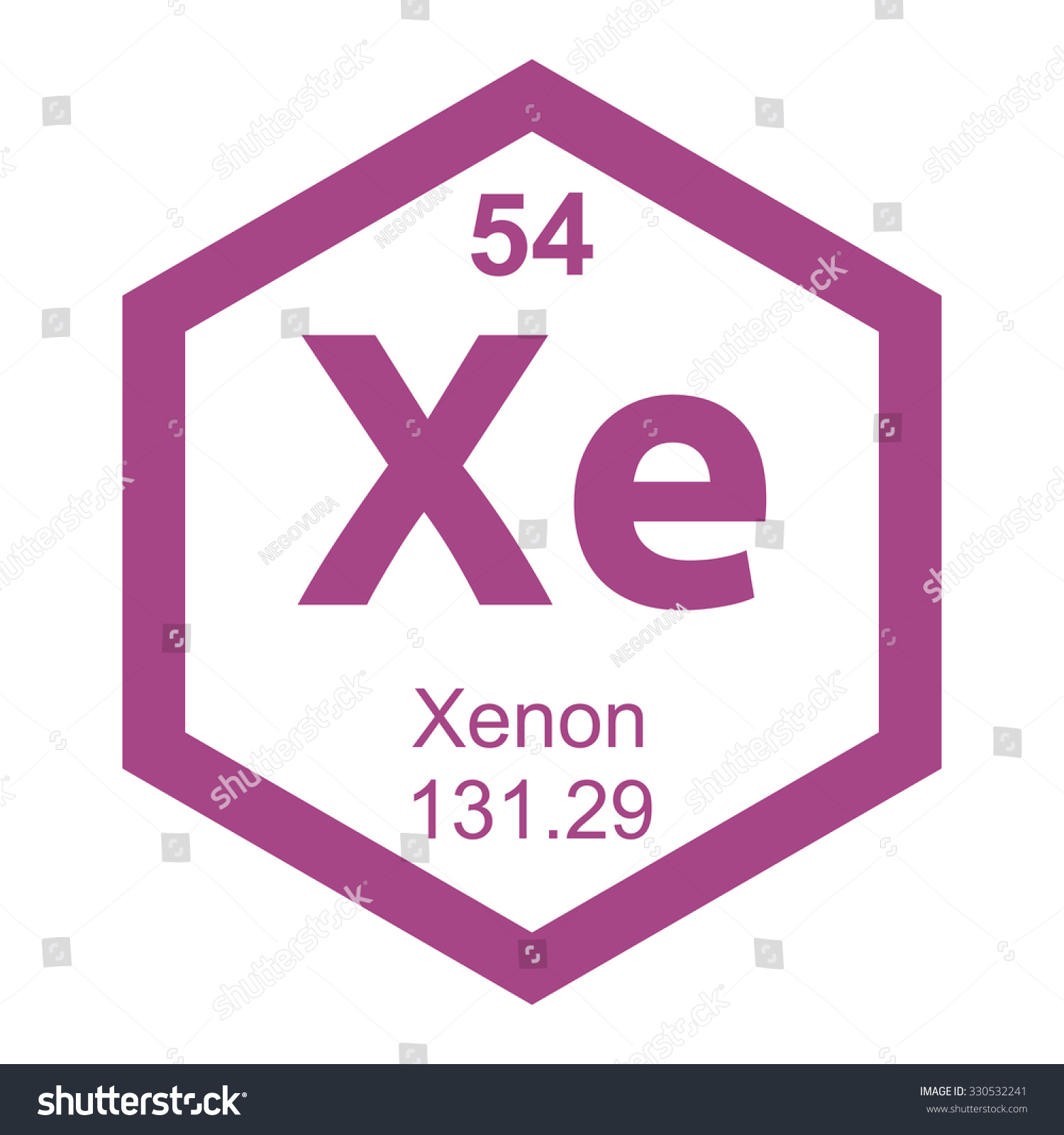 Periodic Table Xenon Element Stock Vector Illustration 330532241 ...