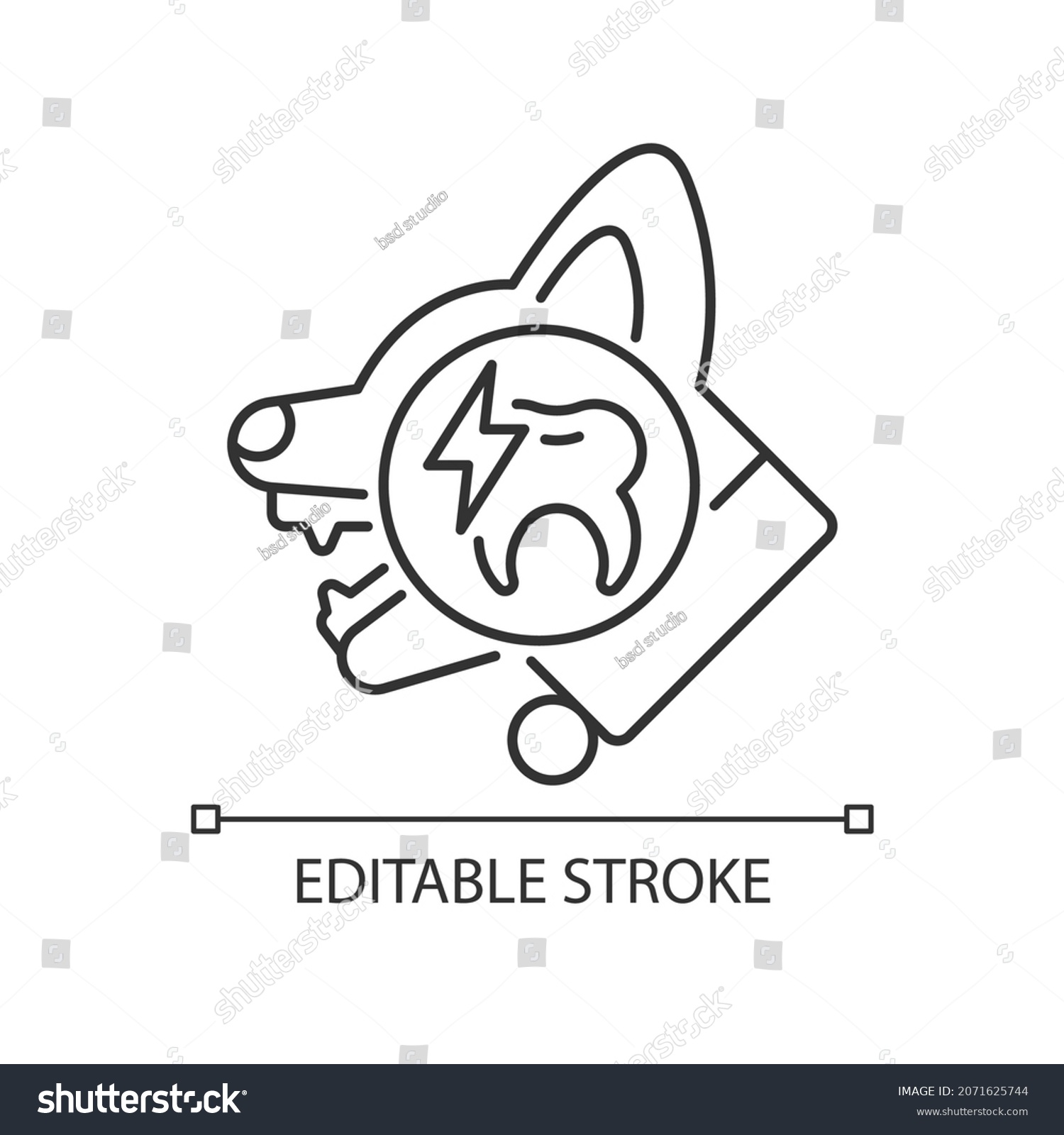 Periodontal Disease Linear Icon Gum Periodontitis Stock Vector (Royalty ...