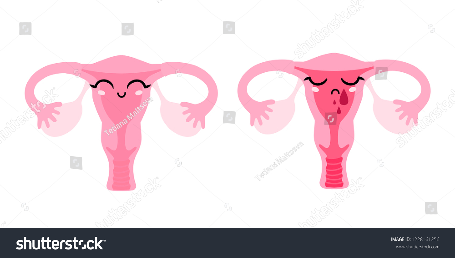 Periods Menstruation Flat Vector Illustration Uterus Stock Vector Royalty Free 1228161256 3752