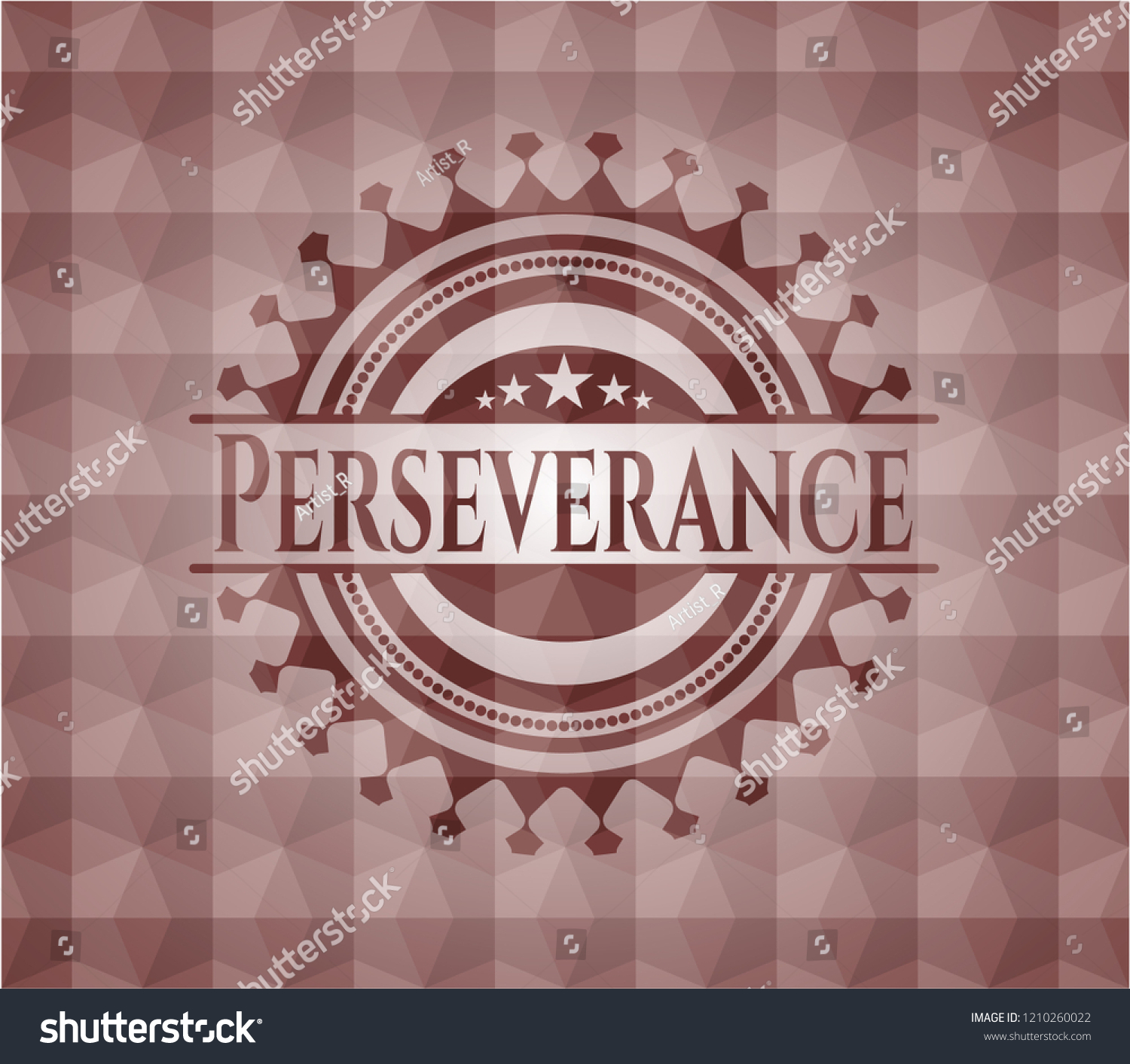 Perseverance Red Geometric Pattern Emblem Seamless Stock Vector ...
