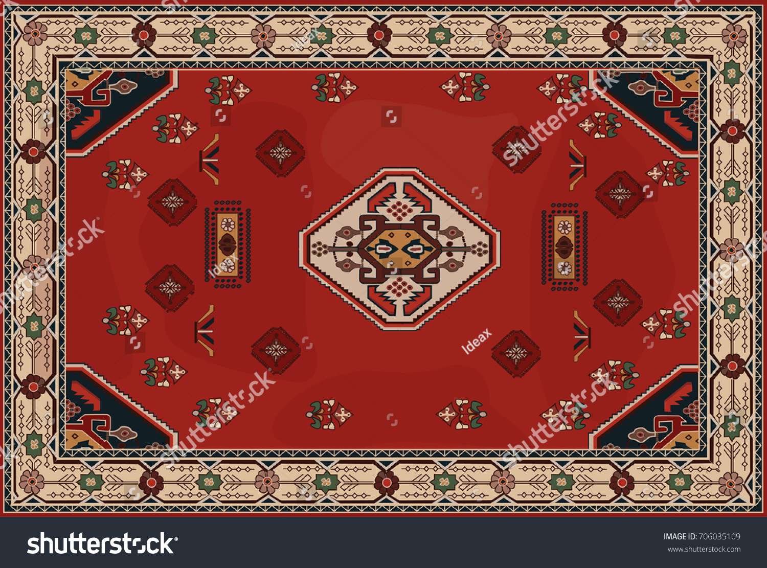 Persian Carpet Tribal Vector Texture Easy Stock Vector (Royalty Free ...