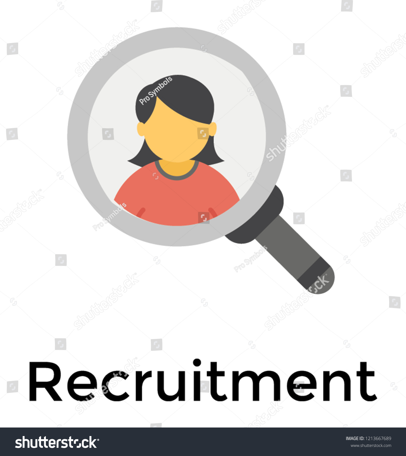 Person Inside Magnifier Recruitment Icon Stock Vector (Royalty Free ...