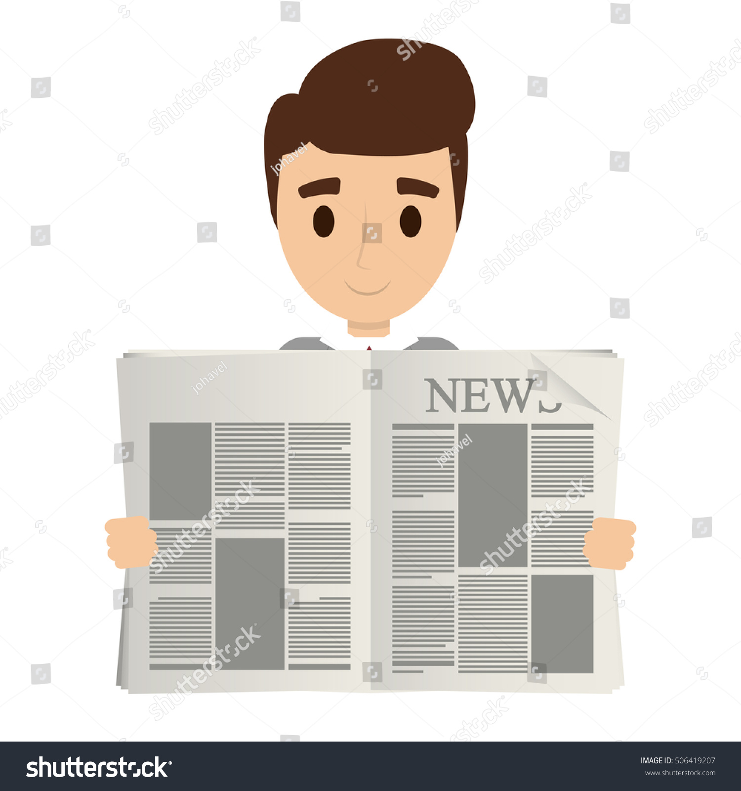 Person Reading Newspaper Vector Illustration Design Stock Vector ...