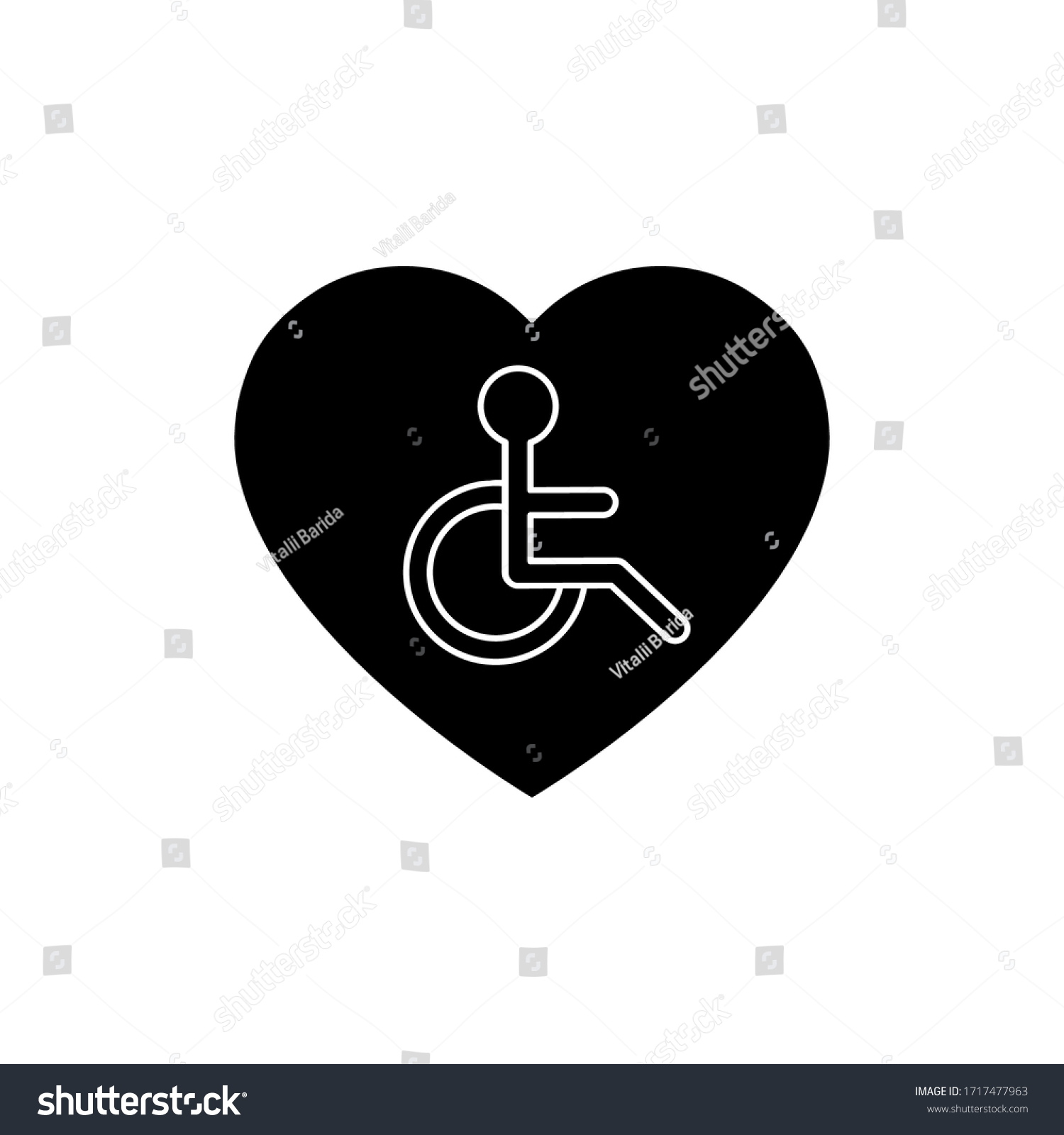 Person Physical Disability Symbol Heart Shape Stock Vector (Royalty ...