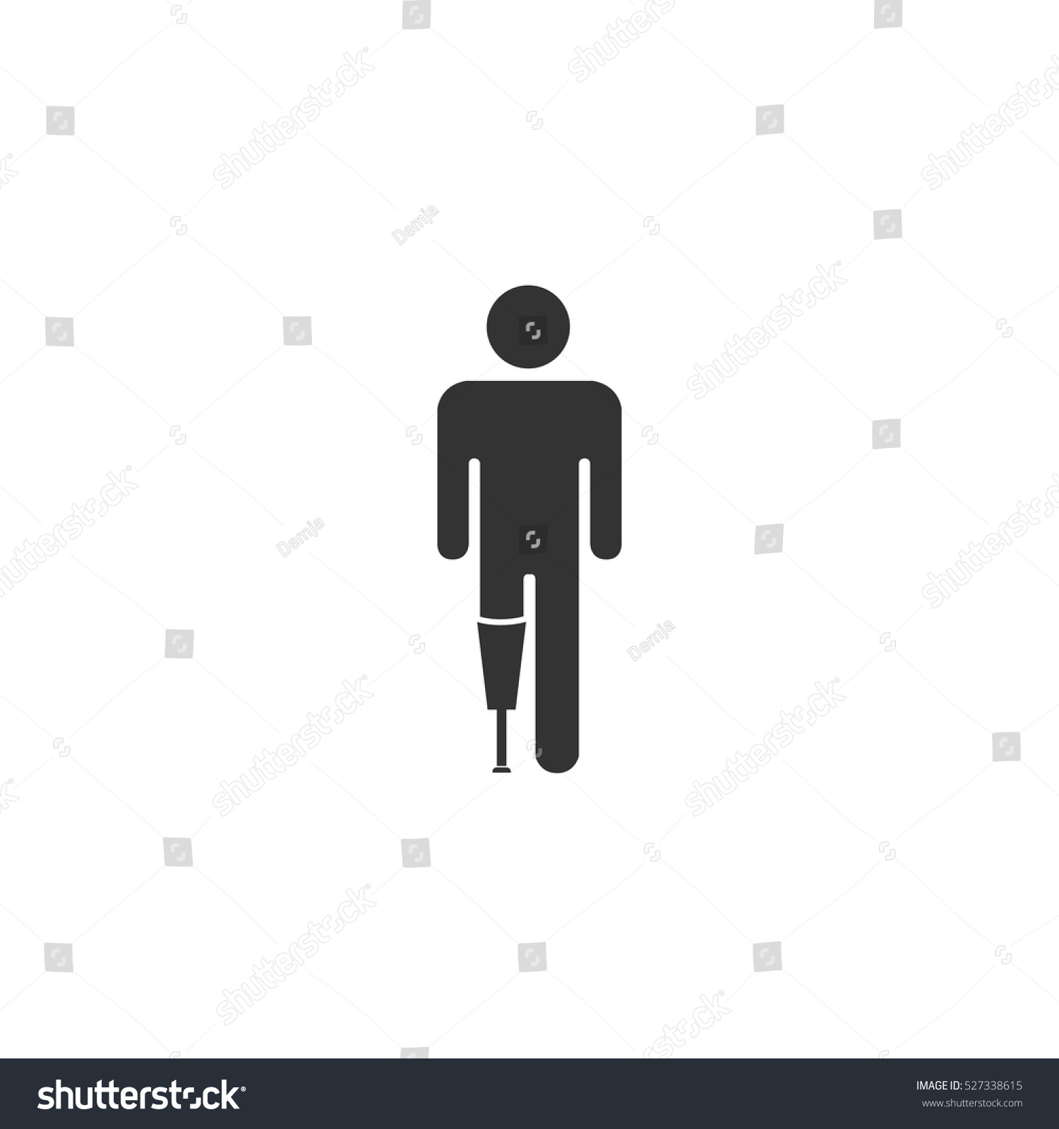 SVG of Person with foot prosthesis icon flat. Illustration isolated vector sign symbol svg