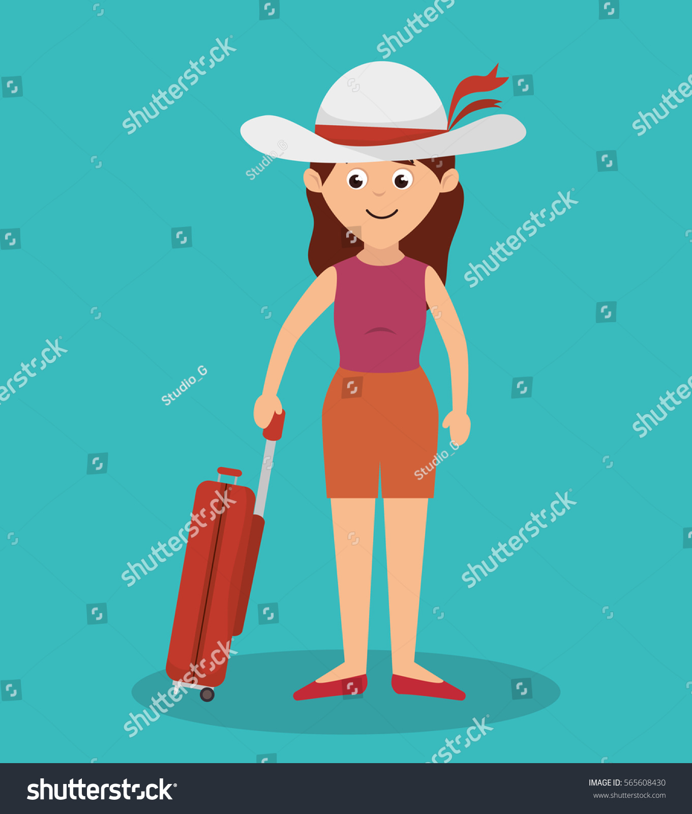 Person Travel Suitcase Stock Vector Royalty Free 565608430 Shutterstock 