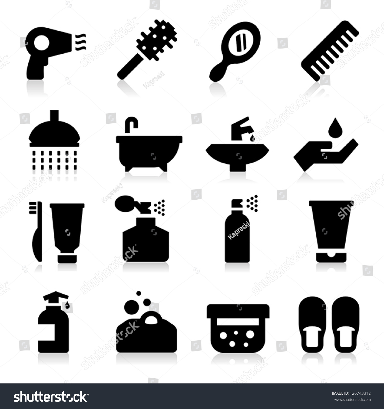 Personal Care Icons Stock Vector 126743312 - Shutterstock