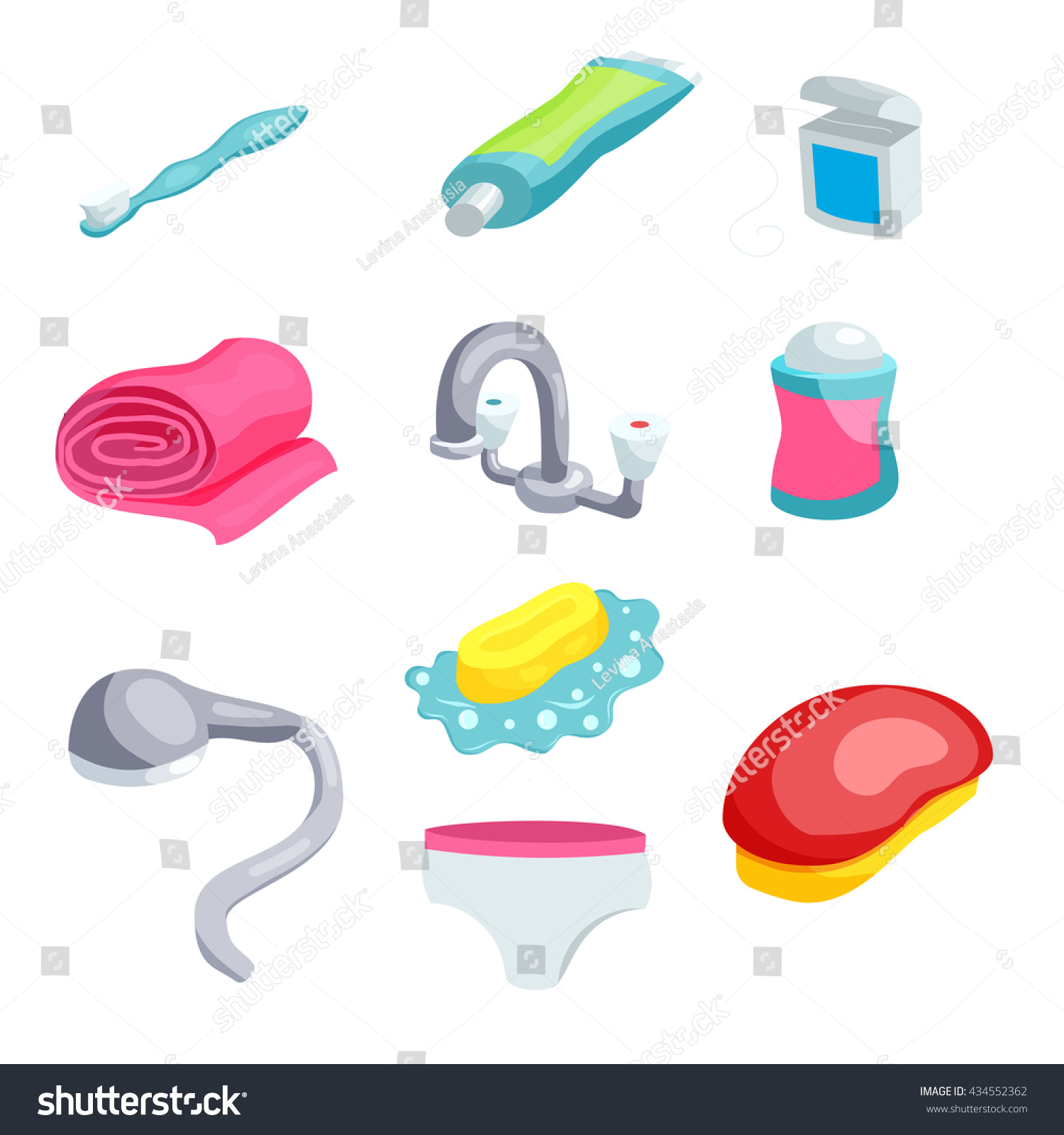 Personal Hygiene Items Care Clean Bathroom Stock Vector 434552362