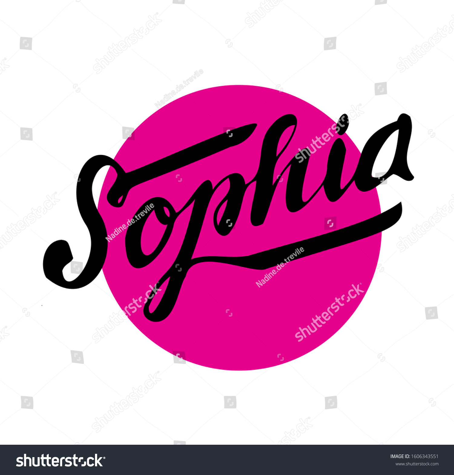 Personal Name Sophia Vector Set Handwritten Stock Vector Royalty Free