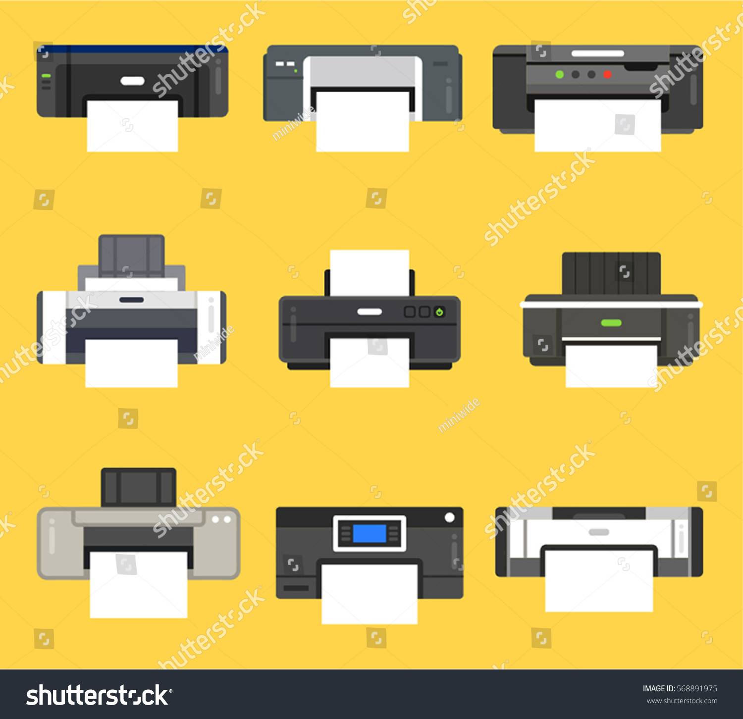 Personal Printer Vector Illustration Flat Design Stock Vector (Royalty ...